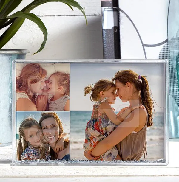 3 Photo Acrylic Glitter Photo Block