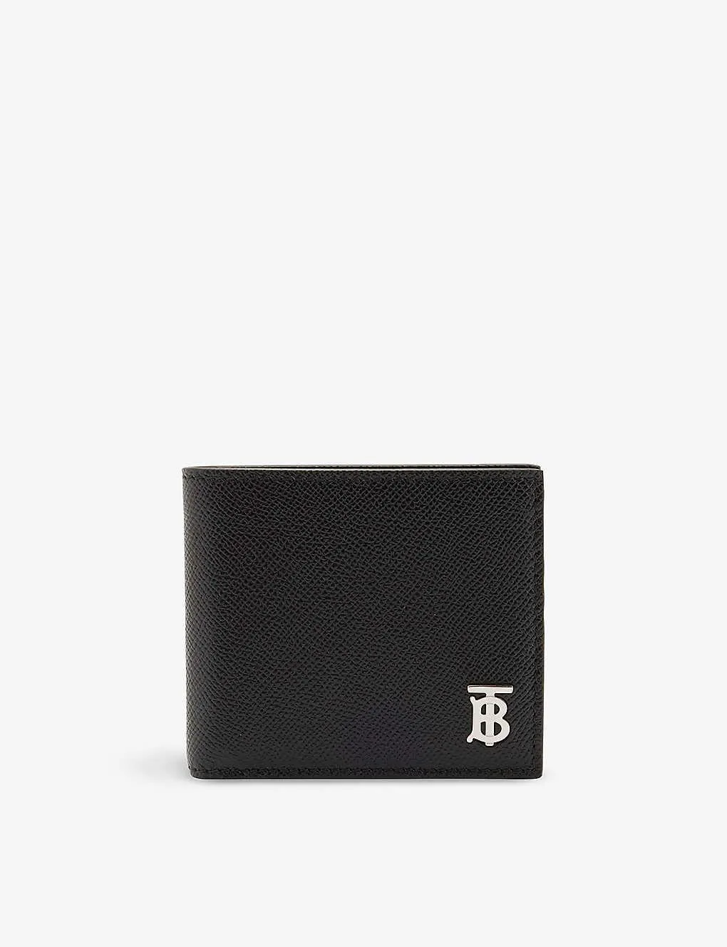 Monogram-plaque bifold leather wallet