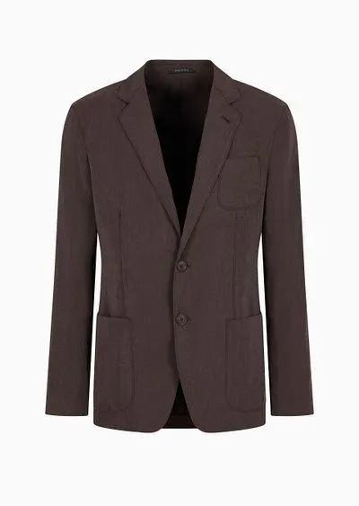Upton line single-breasted jacket in a washed silk blend