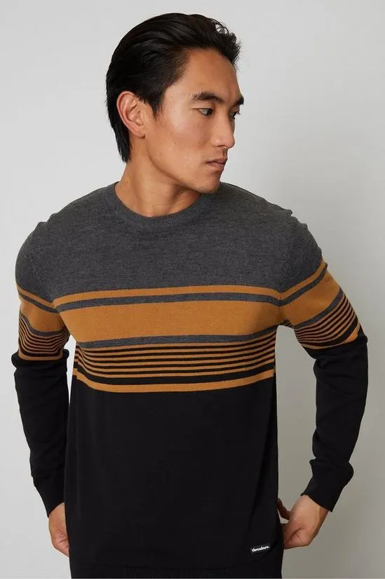 'Edale' Cotton Colourblock Crew Neck Jumper