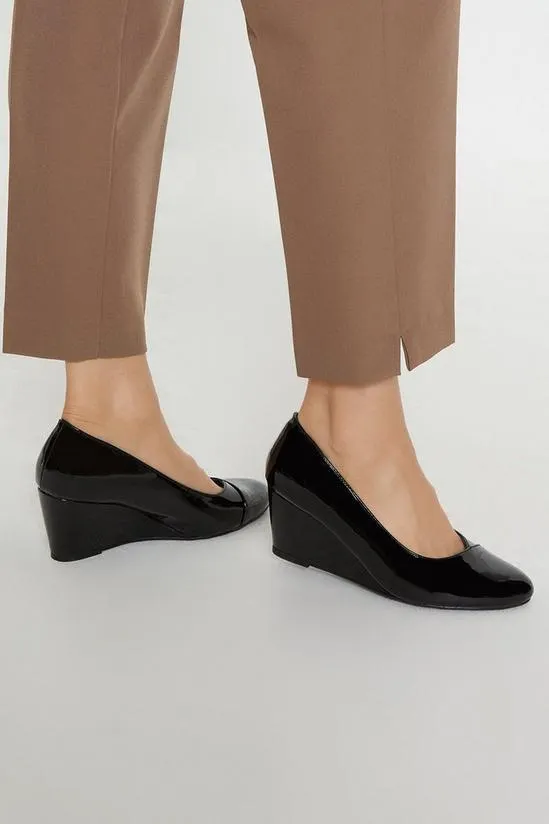 Daisy Wide Fit Sweetheart Almond Toe Wedge Courts