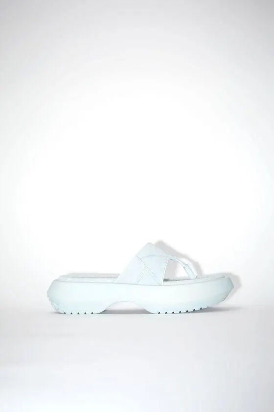 Reversed leather sandals