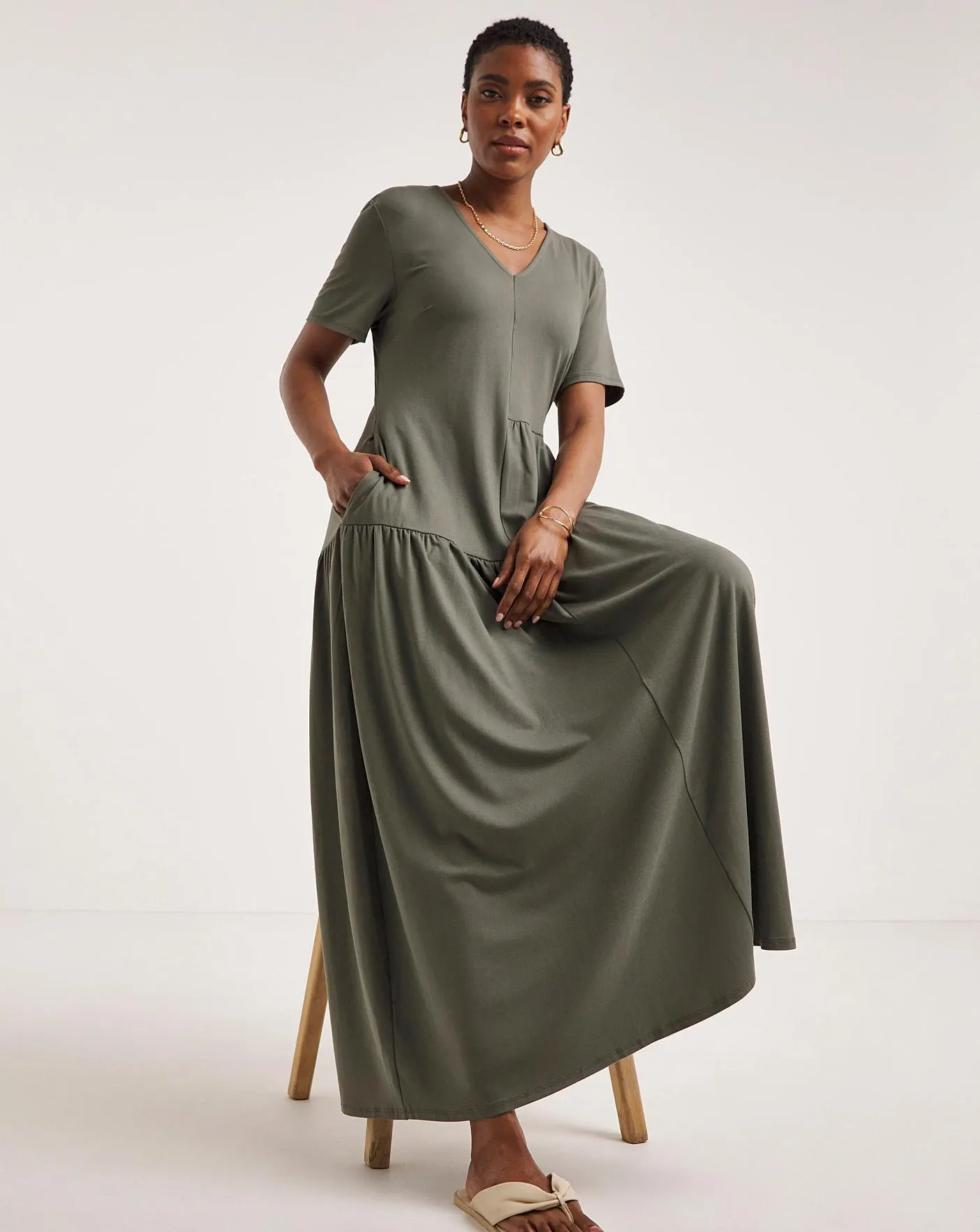 Soft Touch Asymmetric Maxi Dress