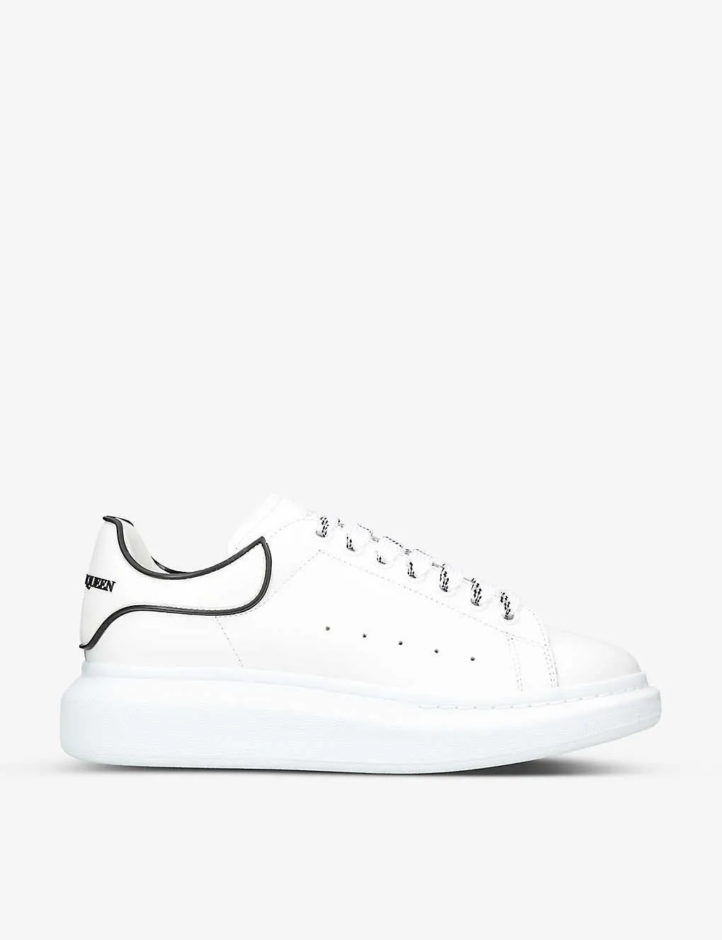 Mens Show rubber-embossed logo leather low-top trainers