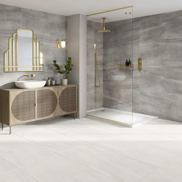 Serenity Silver Matt Porcelain Stone Effect Wall And Floor Tiles