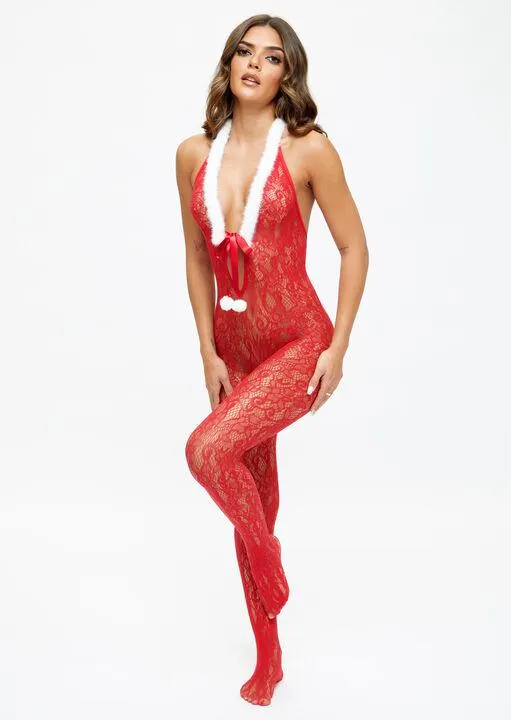 Winter Wonderland Crotchless Bodystocking