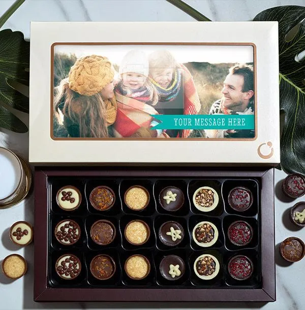 Personalised Photo & Message Chocolates - Box of 18