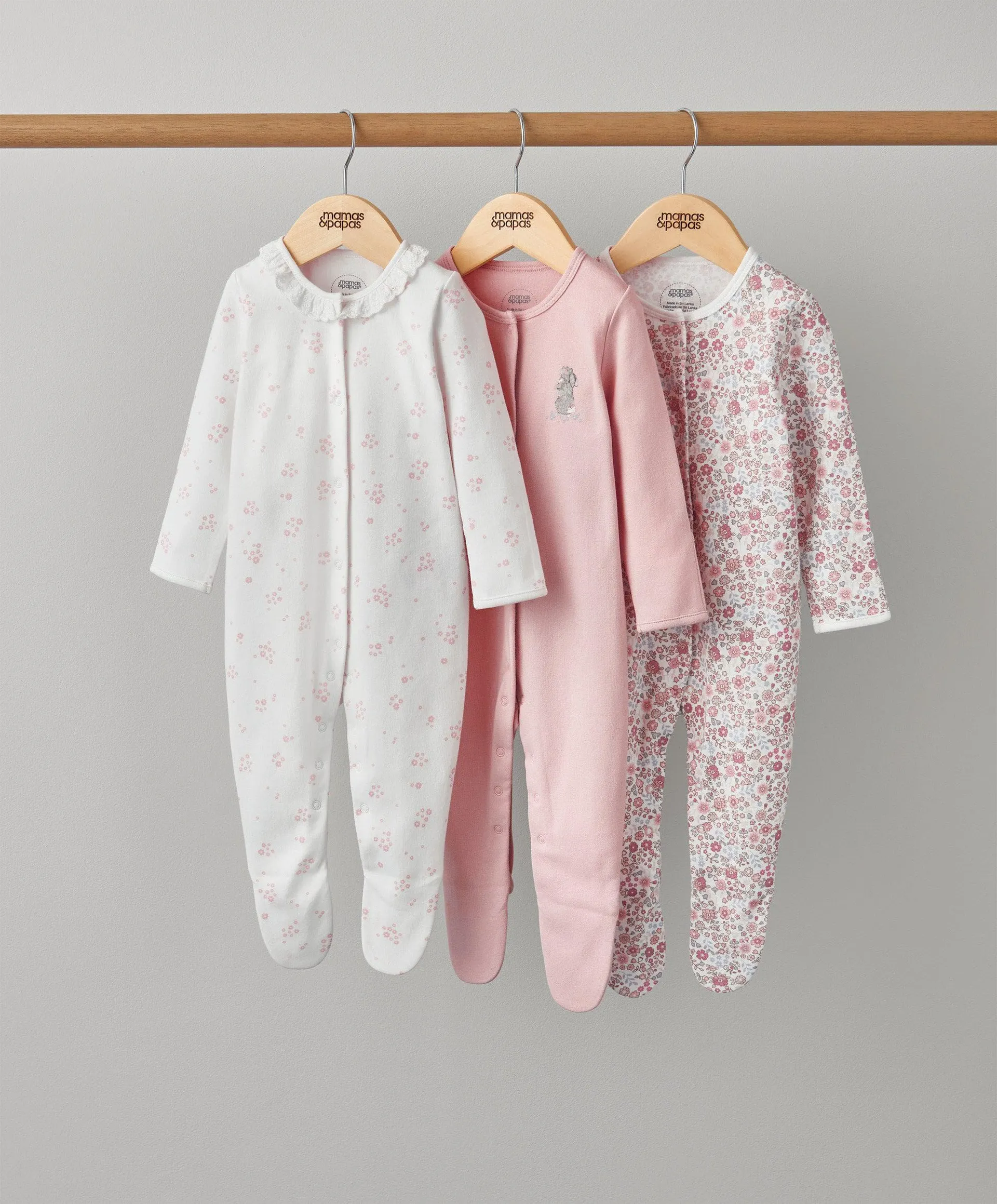 Oh Darling Girl Sleepsuits - 3 Pack