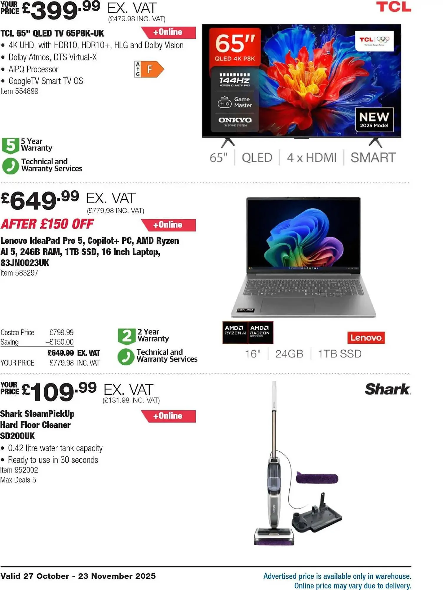 Costco leaflet from 27 October to 23 November 2025 - Catalogue Page 2