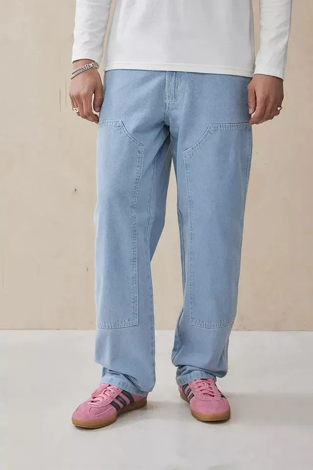 Dickies - Jean droit doublé aux genoux Madison délavé clair