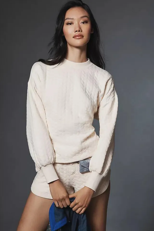 Grey State Long-Sleeve Quilted Teddy Sweatshirt