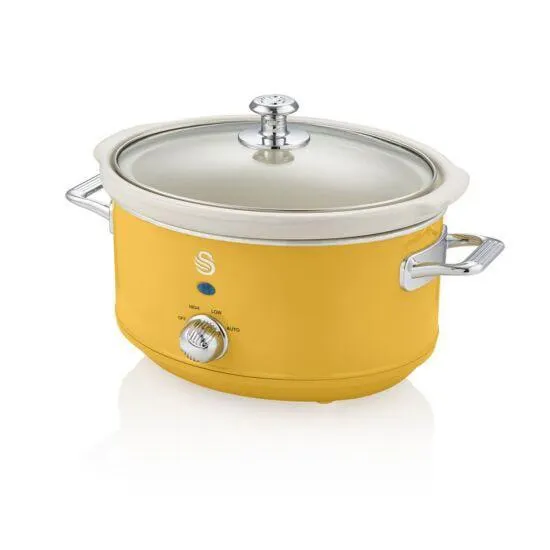 Swan SF17021YELN 3.5L Slow Cooker Retro Yellow