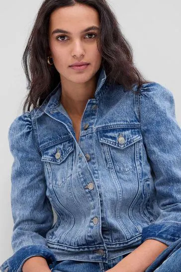 Puff Sleeve Denim Jacket