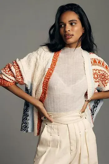 Pilcro Reworked Patterned Cardigan