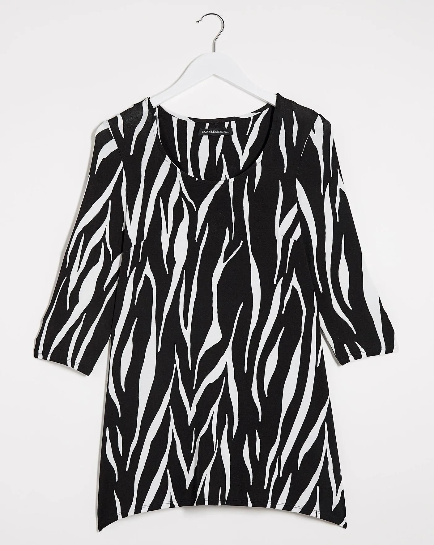 Zebra Print Dip Back Tunic