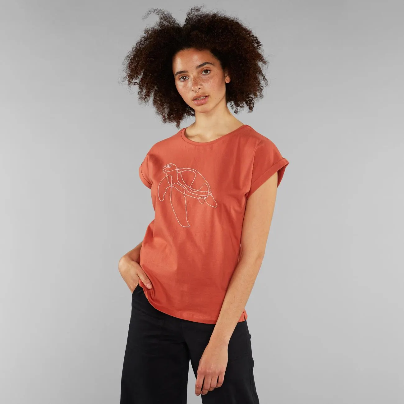 T-shirt Visby Sea Turtle Terracotta Red