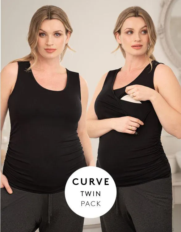 Curve Maternity & Nursing Tops - Twin Pack