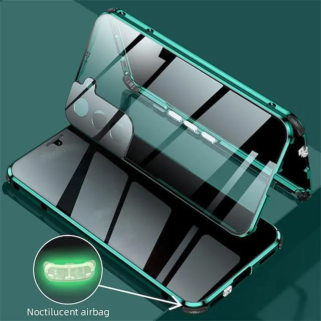 Phone Case For Samsung Galaxy Magnetic Adsorption S22 Ultra Plus S21 FE S20 Bumper Frame Dustproof Camera Lens Protector Solid Colored PC Metal