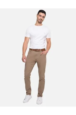 'Georgia' Belted Stretch Chino Trousers
