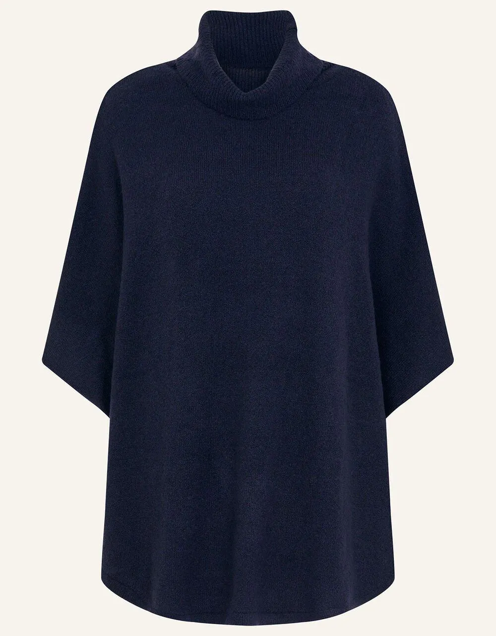 Cosy Knit Poncho Blue