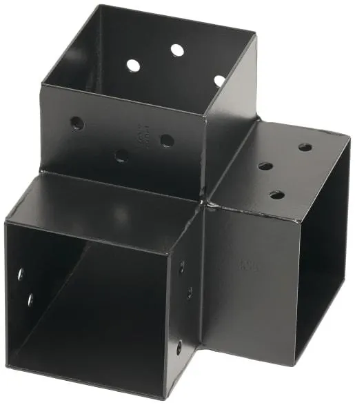 Wickes Pergola Black 3-Way Corner Connector - for 90mm Pergola Posts
