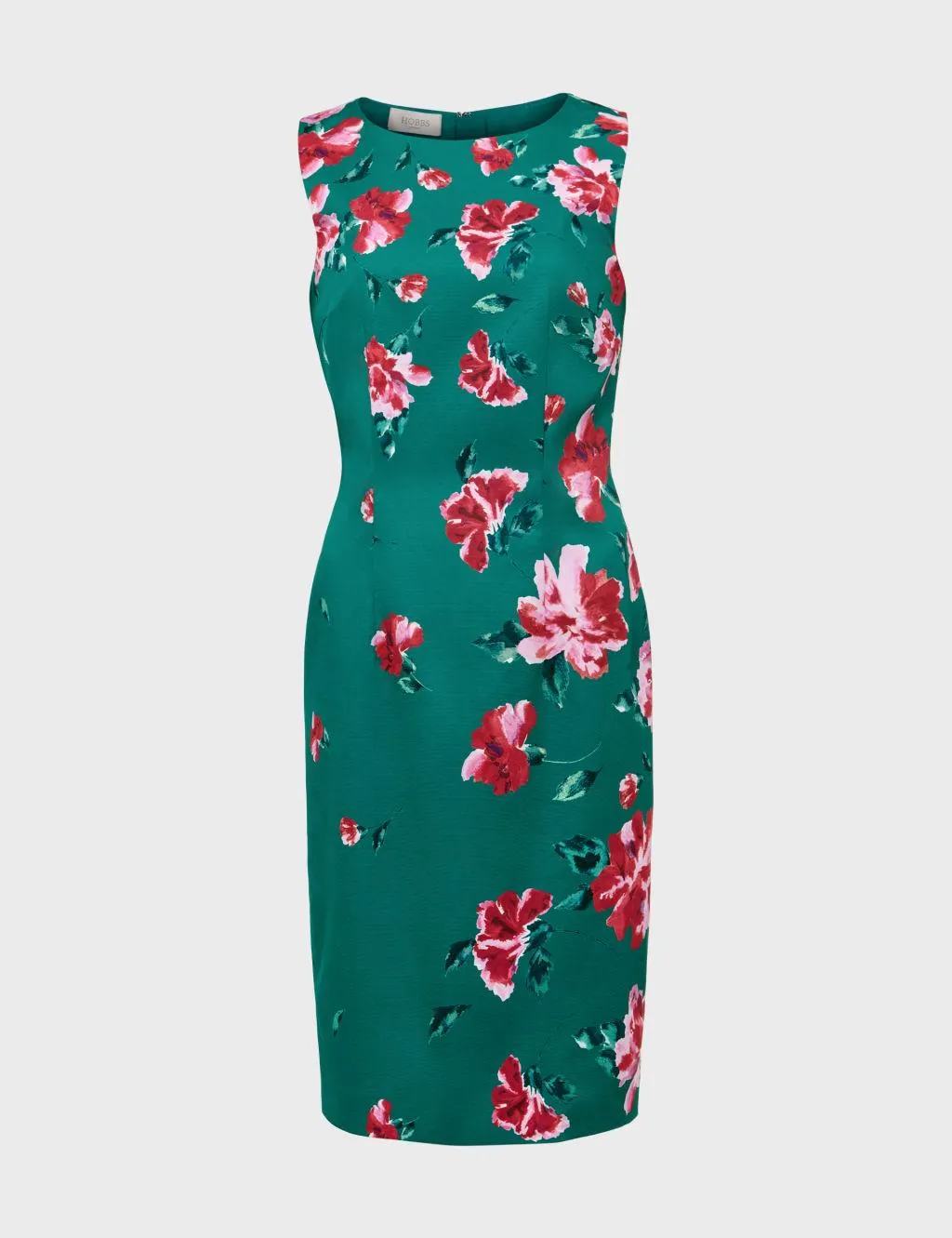 Floral Round Neck Knee Length Bodycon Dress