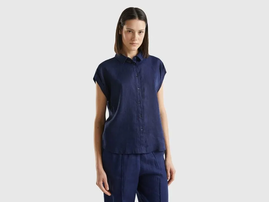 Boxy fit shirt in pure linen