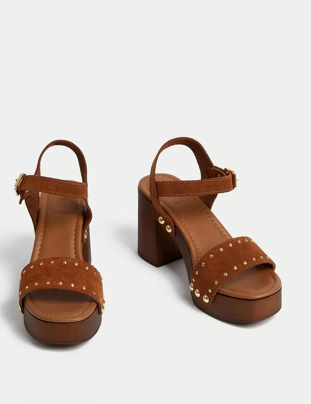 Suede Studded Platform Clogs