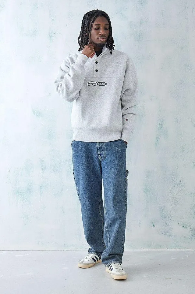 Champion UO Exclusive Grey Marl Mock Neck Sweatshirt