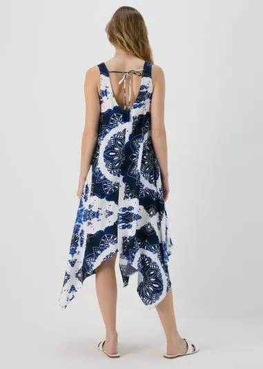 Blue Hanky Hem Wow Midi Dress - Size 8