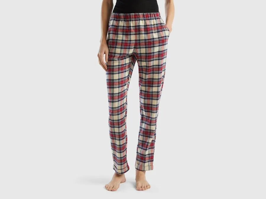 Red and blue tartan trousers