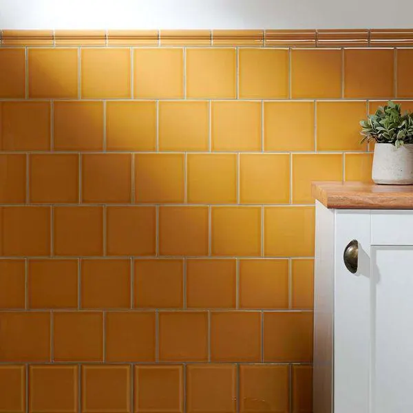 Capsule® Yellow Gloss Flat 150x150 Wall Tiles