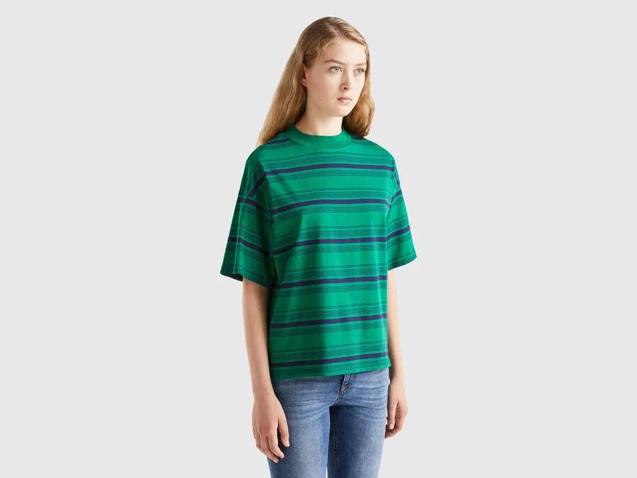 Striped turtleneck t-shirt