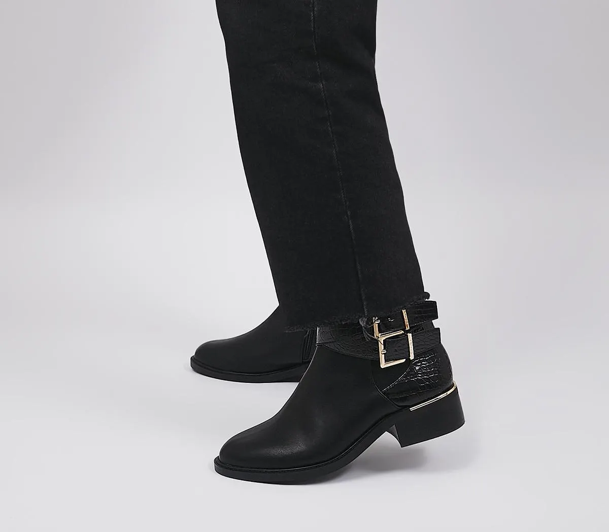 Wide Fit Ana-Maria Buckle Strap Ankle Boots