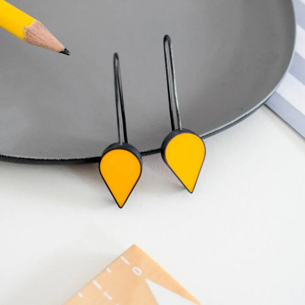 Yellow Teardrop Earrings - Small