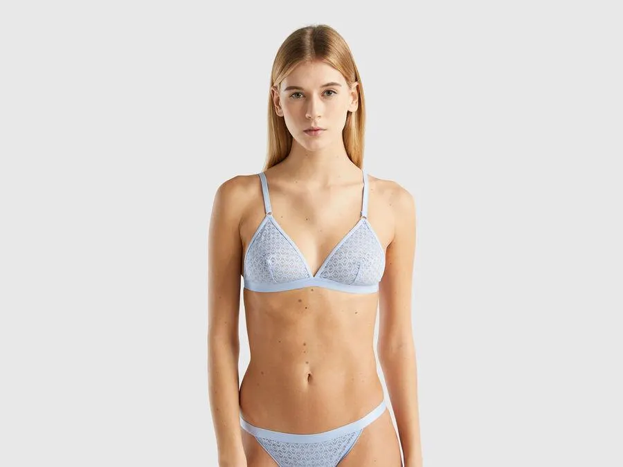 Monogram triangle bra