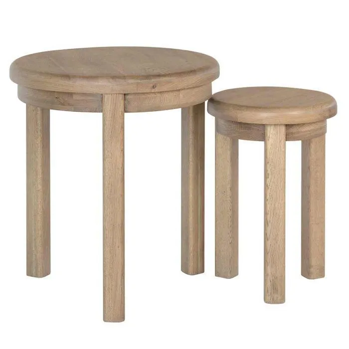 Heritage Oak Round Nest Of Tables