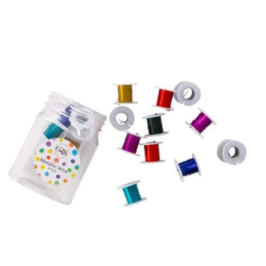 1893 Crafts Metallic Craft Wire Pack of 16 Assorted Colours