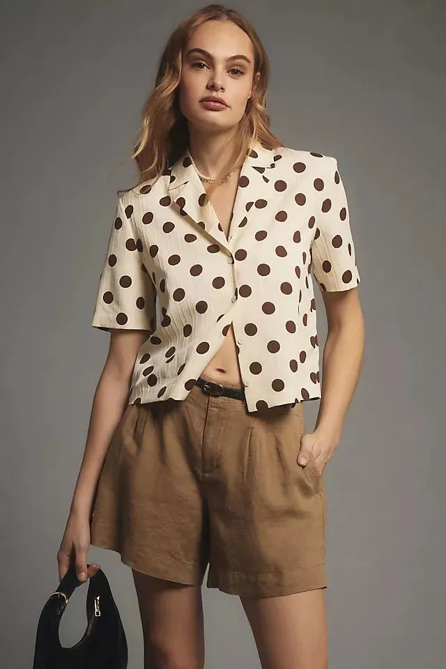 By Anthropologie Pintucked Linen Shorts