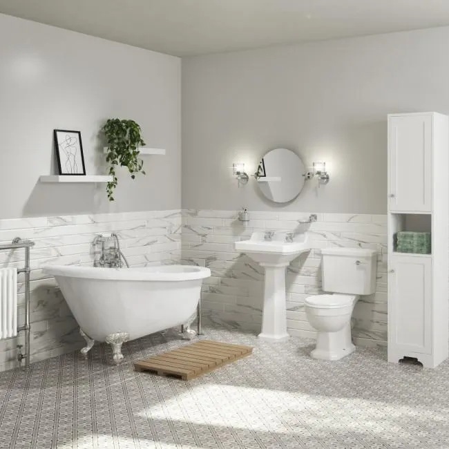 Traditional 1690mm Freestanding Slipper Bath Suite with Toilet & Basin - Park Royal