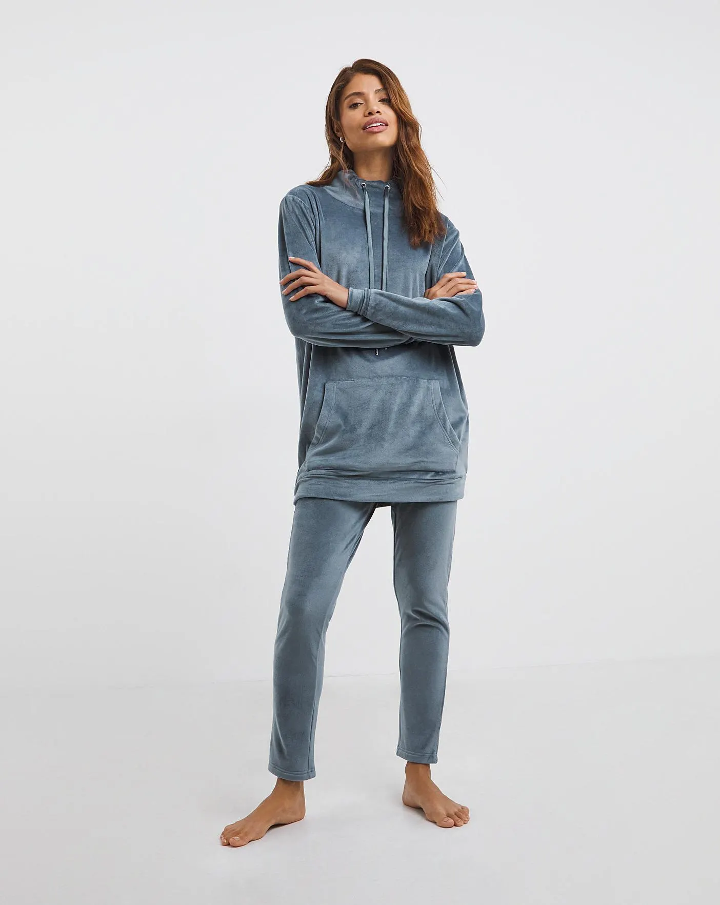 Pretty Secrets Velour Cowl Neck Tunic and Legging Lounge Set