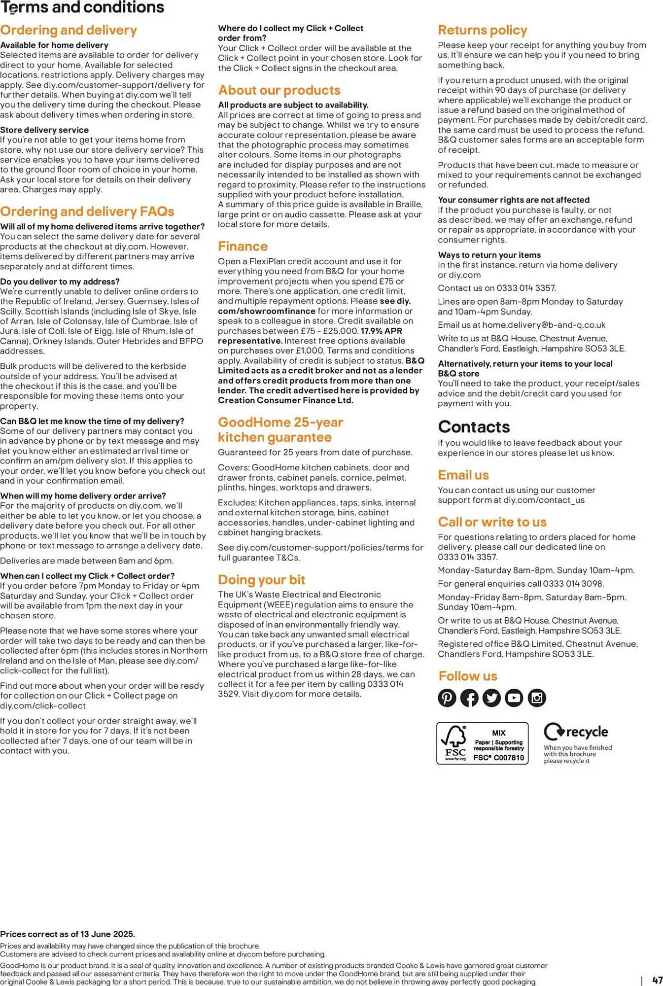 B&Q leaflet from 16 June to 1 January 2026 - Catalogue Page 47