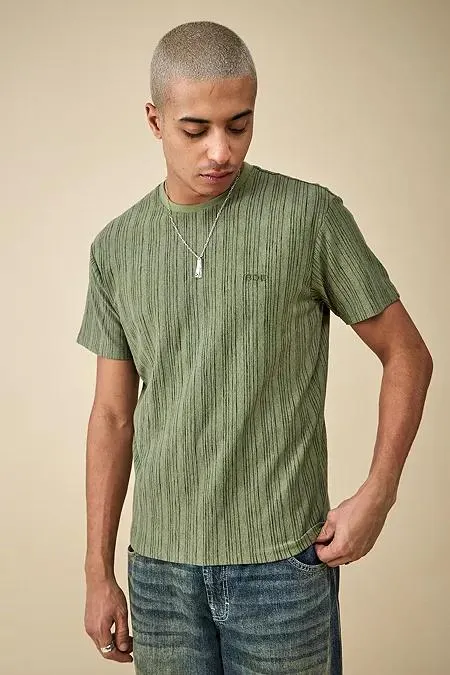 BDG Green Stripe Shrunken T-Shirt