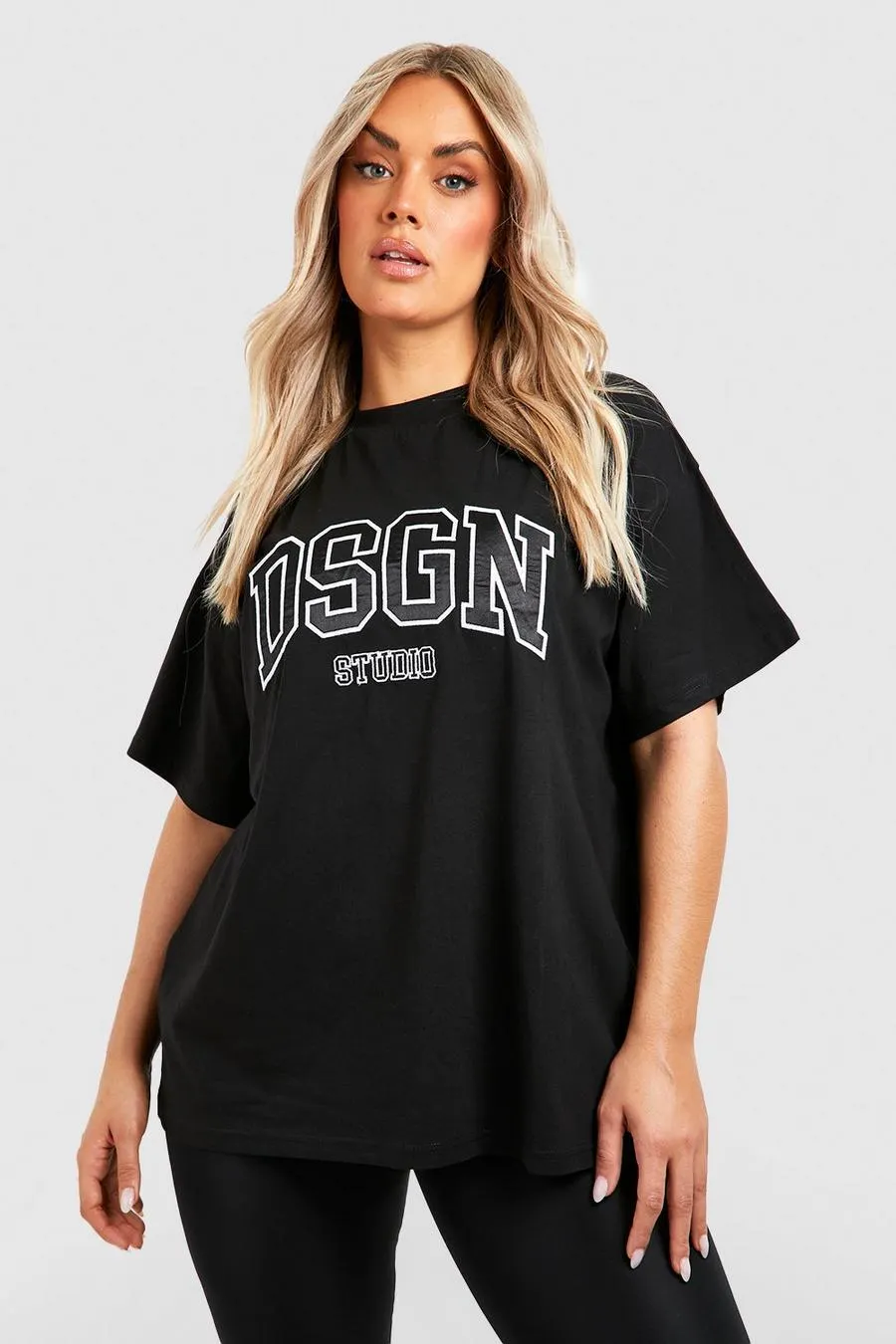 Black Plus Applique Dsgn Studio Oversized T-shirt