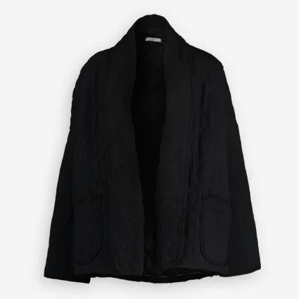 Black Open Quilted Jacket