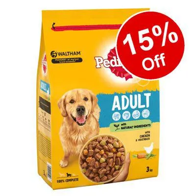 3kg/15kg Pedigree Adult/Puppy Dry Dog Food - 15% Off! *
