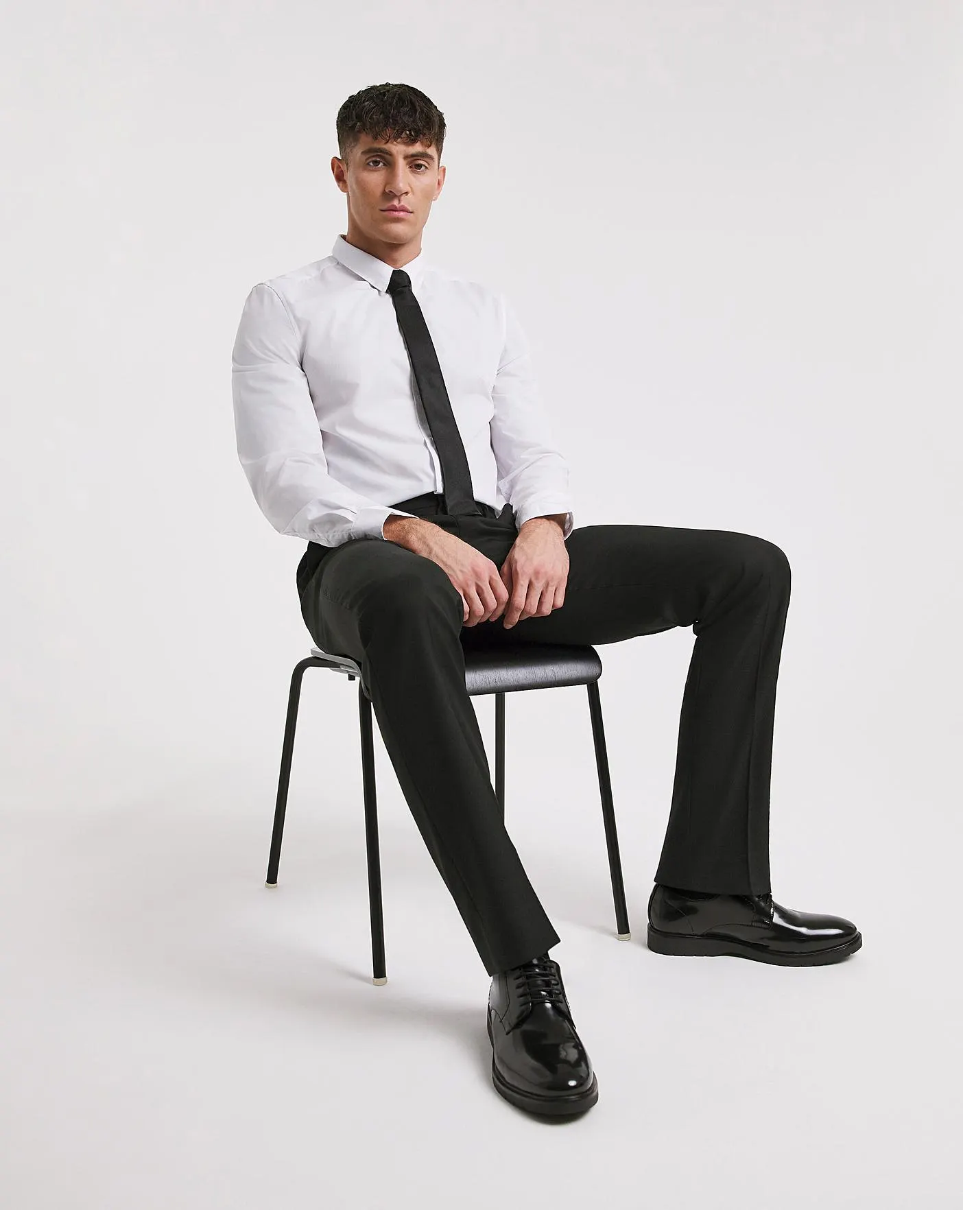 White Long Sleeve Formal Shirt Long