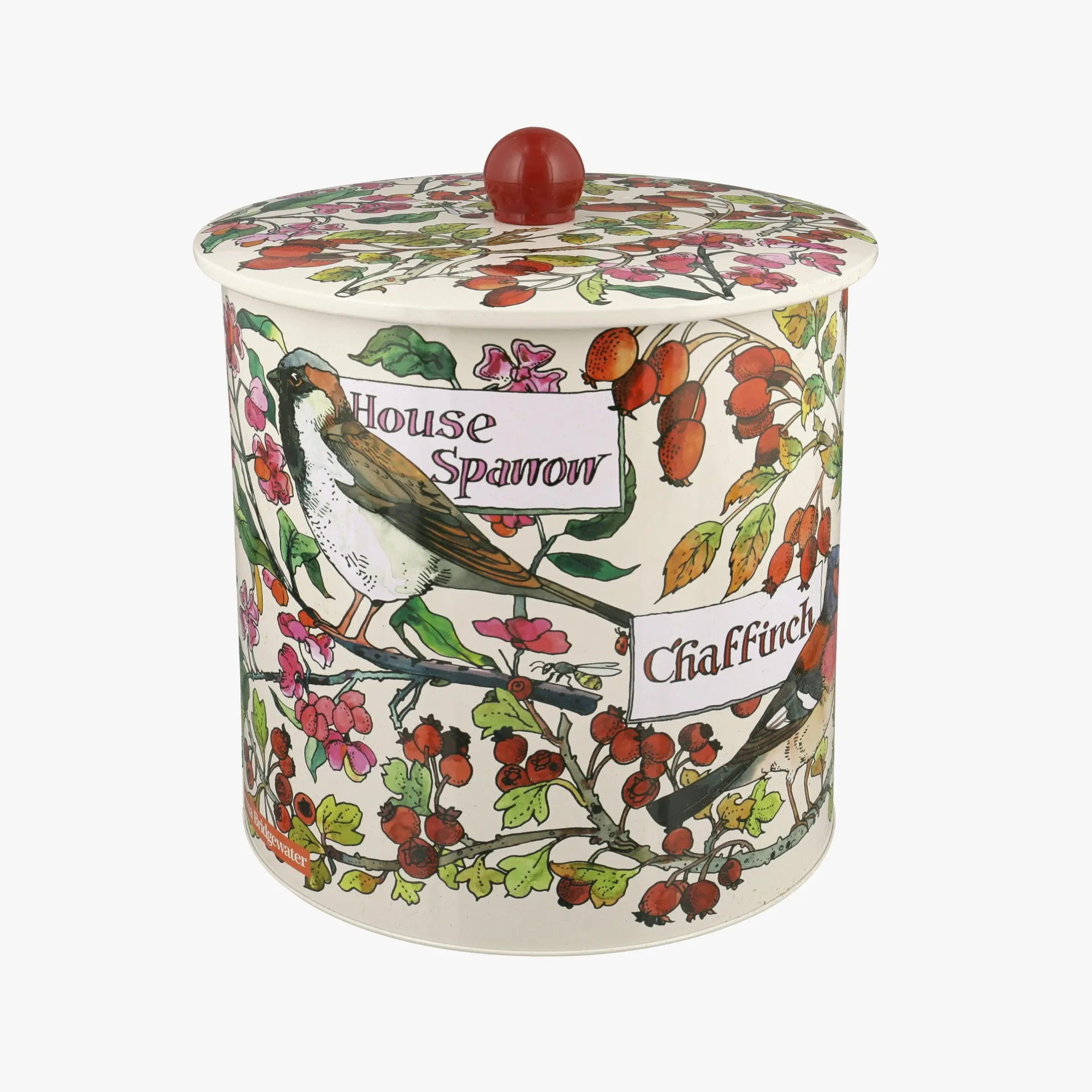 Birds In The Hedgerow Tin Biscuit Barrel