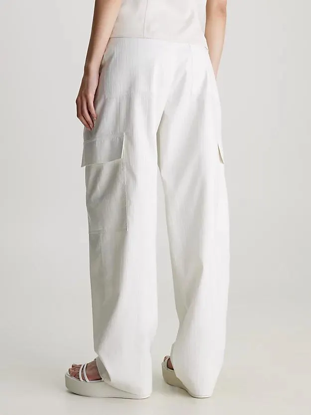 Relaxed Textured Cargo Trousers