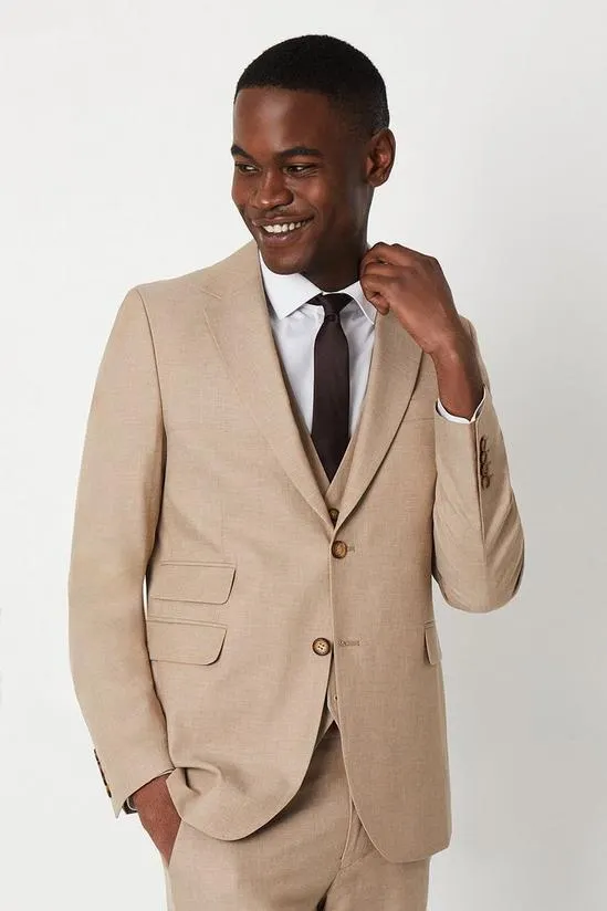 Slim Fit Neutral End On End Suit Jacket